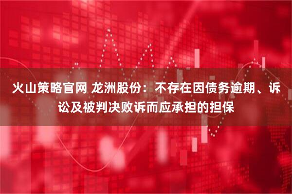 火山策略官网 龙洲股份：不存在因债务逾期、诉讼及被判决败诉而应承担的担保